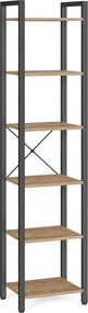 XXXLutz REGÁL, čierna, farba vlašského orecha, oceľ, 40/186/30 cm Boxxx - Regály - 002543049401