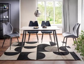 Jedálenský stôl RION 130x70 cm s keramickou doskou, biely mramor