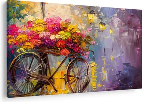 Obraz - Bicykel s kvetmi (90x60 cm)