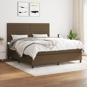 Boxspring posteľ s matracom tmavohnedá 180x200 cm látka 3141876