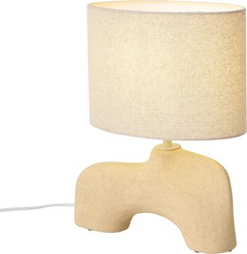 Wabi Sabi stolná lampa béžová s ľanovým tienidlom 35cm - Florence
