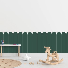 PIPPER. Textilná samolepiaca tapeta - Oblúk - Zelená farba Farba: Tmavá, Veľkosť: 80 cm