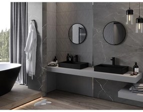 Mexen Loft, okrúhle kúpeľňové zrkadlo 55 cm, farba rámu čierna matná, 9850-055-055-000-70