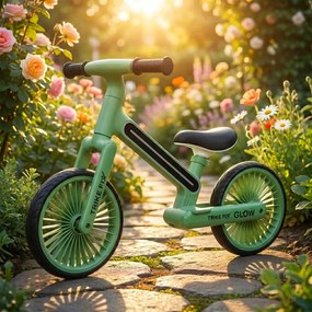 KIK Detský krosový bežecký bicykel Trike Fix Glow LED RGB zelený s EVA kolesami 12"