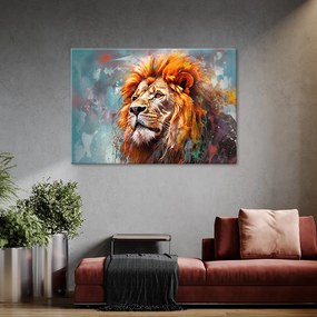 Obraz na plátně, Zvířecí lev Abstrakce - 120x80 cm