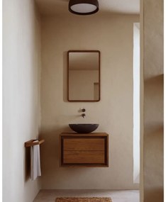 Tmavohnedá závesná skrinka pod umývadlo z teakového dreva 60x40 cm Kenta – Kave Home