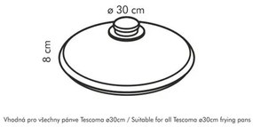 Tescoma Sklenená pokrievka UNICOVER, 30 cm, 30 cm