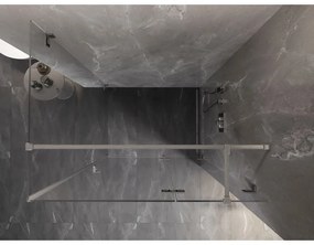 Mexen Lunar T, pravý výklopný sprchový kút 125 x 110 cm, 8mm číre sklo, oceľový profil, 834T-125-110-97-00-P