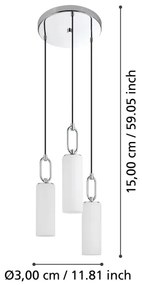 Eglo 390128 - Luster na lanku MAJANA 3xE27/40W/230V lesklý chróm