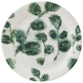 HOUSE DOCTOR Bielo zelený papierový tanier Dahra Mia sada 12 ks ∅ 23 cm