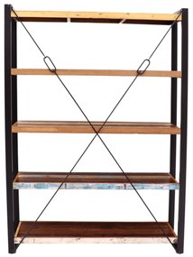 furniture-nabytek.cz - Police na knihy 160x200x35 z kovu a dreva mango