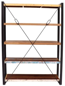 furniture-nabytek.cz - Police na knihy 160x200x35 z kovu a dreva mango