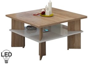 Konferenčný stolík Velvet 1 (sonoma svetlá + lesk biely). Vlastná spoľahlivá doprava až k Vám domov. 780030