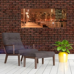 Obraz - Nočné mesto (120x50 cm)