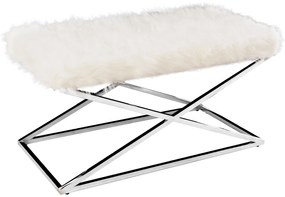Tutumi Tutumi, lavička v škandidávskom štýle 100x50x52cm BC-1518-1, biela-chrómová, KRZ-03800