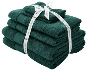 Tmavozelené froté bavlnené uteráky a osušky v súprave 6 ks Anti–Bacterial – Catherine Lansfield