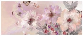 Obraz - Umelecká koláž s motýľmi (120x50 cm)