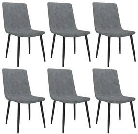 Jedálenské stoličky 6 ks, sivé, umelá koža 279463