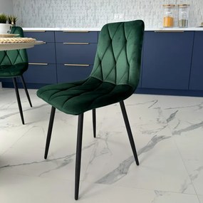 Jedálenská stolička MADISON zamatová, tmavozelená