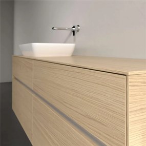 VILLEROY &amp; BOCH Collaro závesná skrinka pod umývadlo na dosku (umývadlo vľavo), 4 zásuvky, s LED osvetlením, 1600 x 500 x 548 mm, Nordic Oak, C121B0VJ