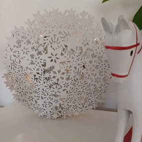 DECOLED Drevené dekorácie snehové vločky s LED svetlami, 26x29x3,2 cm