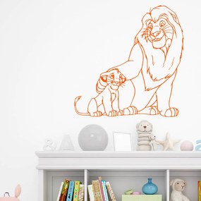Veselá Stena Samolepka Mufasa a Simba Leví kráľ Farba: oranžová, Veľkosť: 40 x 40 cm