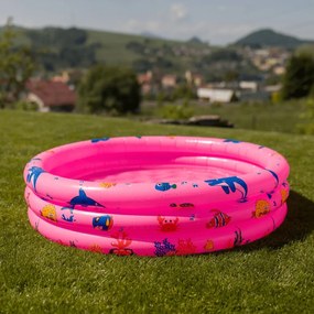 Tempo Kondela Detský nafukovací bazén, ružová/vzor, LOME