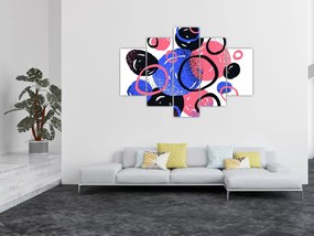 Obraz - Motív s kruhmi v živých farbách (150x105 cm)