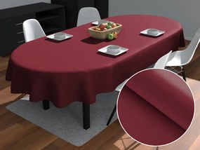 Biante Veľký teflónový oválny obrus TF-095 Vínovo červený bez vzoru 180x240 cm