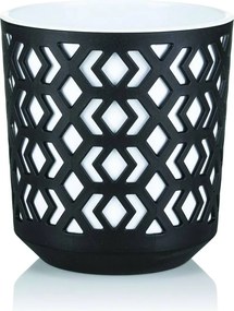 PLASTOVÝ KVETINÁČ ETNIC SADA 2KS 14,8X13,9 CM+20,1X19,5 CM ČIERNA