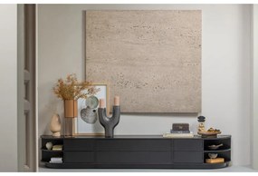 Čierny modulárny TV stolík z borovicového dreva 228x40 cm Finca – WOOOD