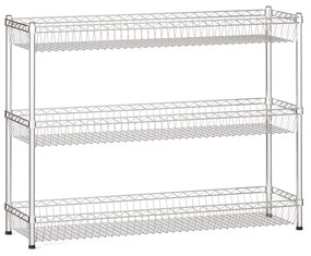 Drôtený regál s košovými policami, 900 x 1200 x 350 mm, 3 police