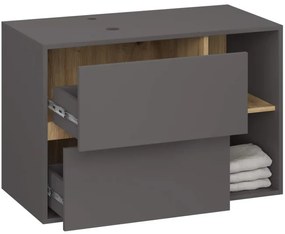 Skrinka pod umývadlo VAMI W90 2SZ grafitová / sivá / dub artisan