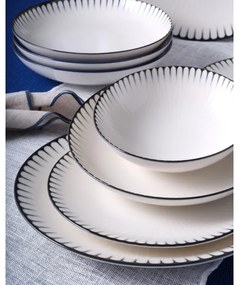 24-dielna jedálenská súprava biela/čierna/porcelán