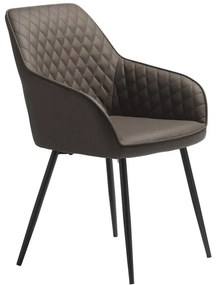 Hnedé čalúnené jedálenské kreslo s podrúčkami Milton – Unique Furniture