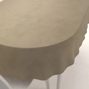 Biante Zamatový oválny obrus Velvet Prémium SVP-026 Kávovo béžový 120x140 cm