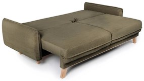 Zelená menčestrová rozkladacia pohovka 218 cm Tori - Bonami Selection