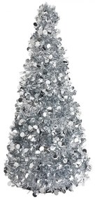 Strieborná vianočná dekorácia vianočný stromček - Ø 21*50 cm