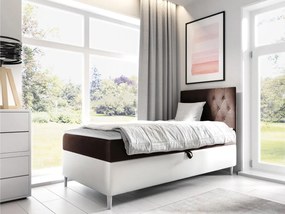 Kontinentálna posteľ Junior Gerdise 1, Strana: pravá, Rozmer postele: 100x200, Dostupné poťahy: ekokoža Soft 017 (biela) + Fresh 04