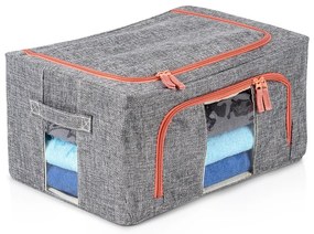 VILDE Látkový pevný box pro uskladnění textilu, šedý PILLOW 40x 30 x 20 cm (22l)