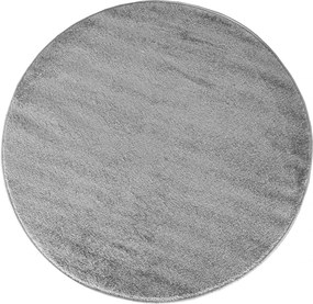 Okrúhly koberec sivej farby