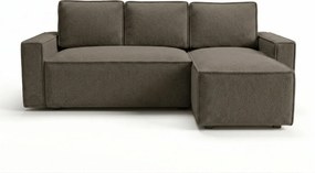 Rozkladacia obojstranná sedacia súprava do L SMART BOUCLE 232x143 cm, sivohnedá