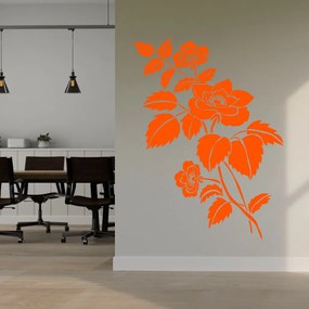 Veselá Stena Samolepka na stenu na stenu Kvetina Farba: oranžová, Veľkosť: 60 x 44 cm