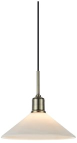 Závesné svietidlo so skleneným tienidlom v bielo-mosadzovej farbe ø 25 cm Vela – Markslöjd