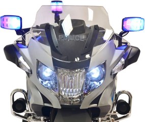 Ramiz Detský elektrický policajný motocykel BMW R1200RT + pomocné kolieska + zvuky + LED + EVA + pomalý štart