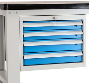 Dielenský stôl Solid MDF-40, 210 cm, závesný box, čierna