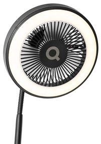 Nástenný ventilátor čierny vrátane LED 2700K - Dores