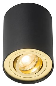 Stropné bodové svetlo čierne so zlatom otočné a naklápateľné - Rondoo up