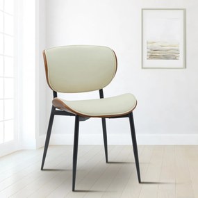 Stolička Enid - koženka - Orech / Krémová