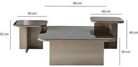 Súprava konferenčných stolíkov Jazz Beige and Bronze